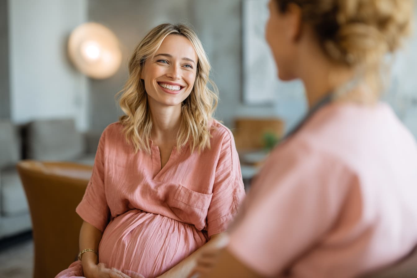 Schwangerschaftsbetreuung - Hebamme bei der Untersuchung